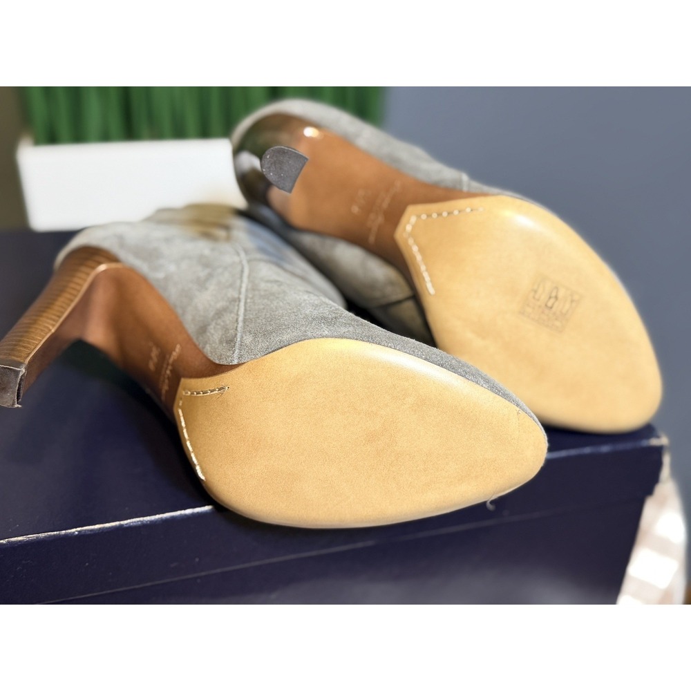 Ralph Lauren Purple Label Kourtney Gray Suede Buckle Strap Ankle Boots 37 New - Picture 11 of 15